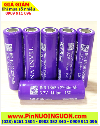 CELL pin box sạc dự phòng Pin sạc 3.7v 18650 TIANL VN IMR18650-2200mAh (Dòng xả 30A) chính hãng